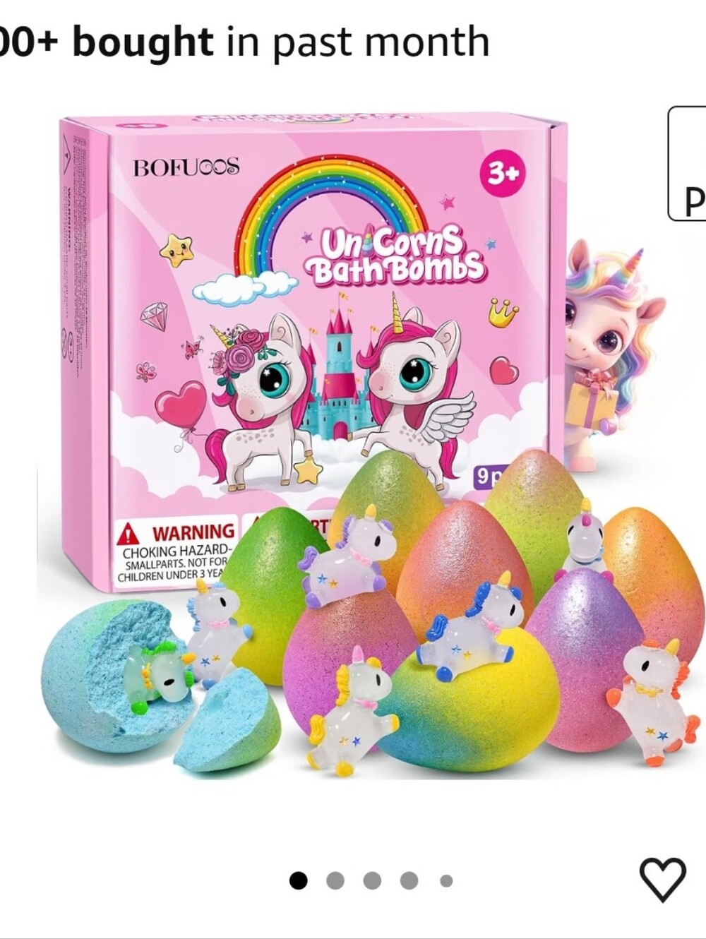 BOFUOOS Unicorns Bath Bombs - Pack of 9. NEW